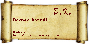 Dorner Kornél névjegykártya
