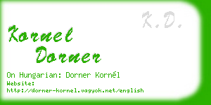 kornel dorner business card